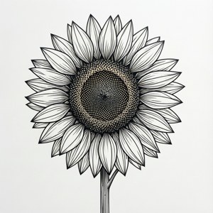 Line Art Sunflowers