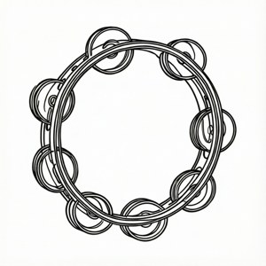 Line Art Tambourine