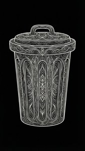 Line Art Trash Can