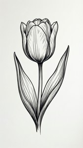 Line Art Tulip