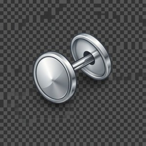 Line Cutout Silver Studs