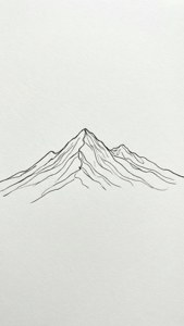 Line Drawing Mountain