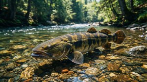 Lingcod in Clear Stream