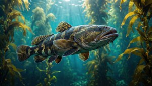 Lingcod in Kelp Forest