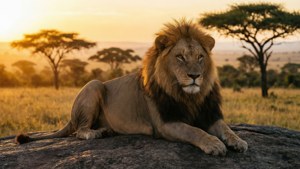 Lion at Sunrise