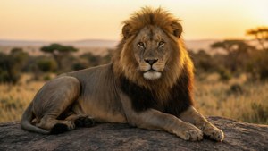 Lion at Sunset