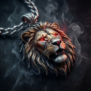 Lion Head Glowing Eyes