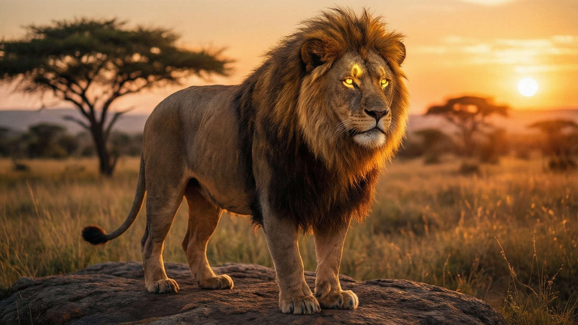 Lion King at Sunset by Wallpapers.art Studio
