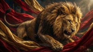 Lion Through Banners