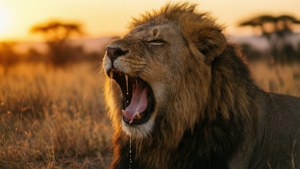 Lion Yawn Drool
