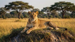 Lioness on Mound