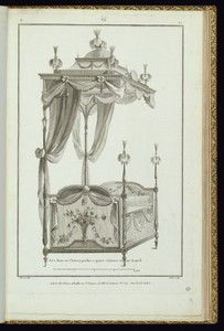 Lit a dome en Chaire a precher a quatre colonnes vû par le pied