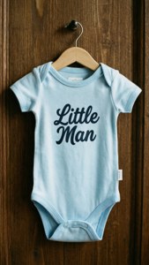 Little Man Onesie on Hanger