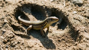 Lizard in a Giant Print