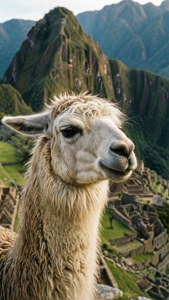 Llama at Machu Picchu