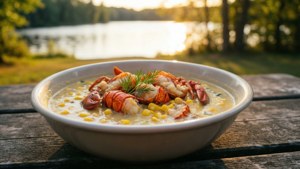 Lobster Corn Chowder at Lake