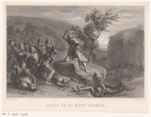 Lodewijk VII, koning van Frankrijk bij de slag bij de Cadmus