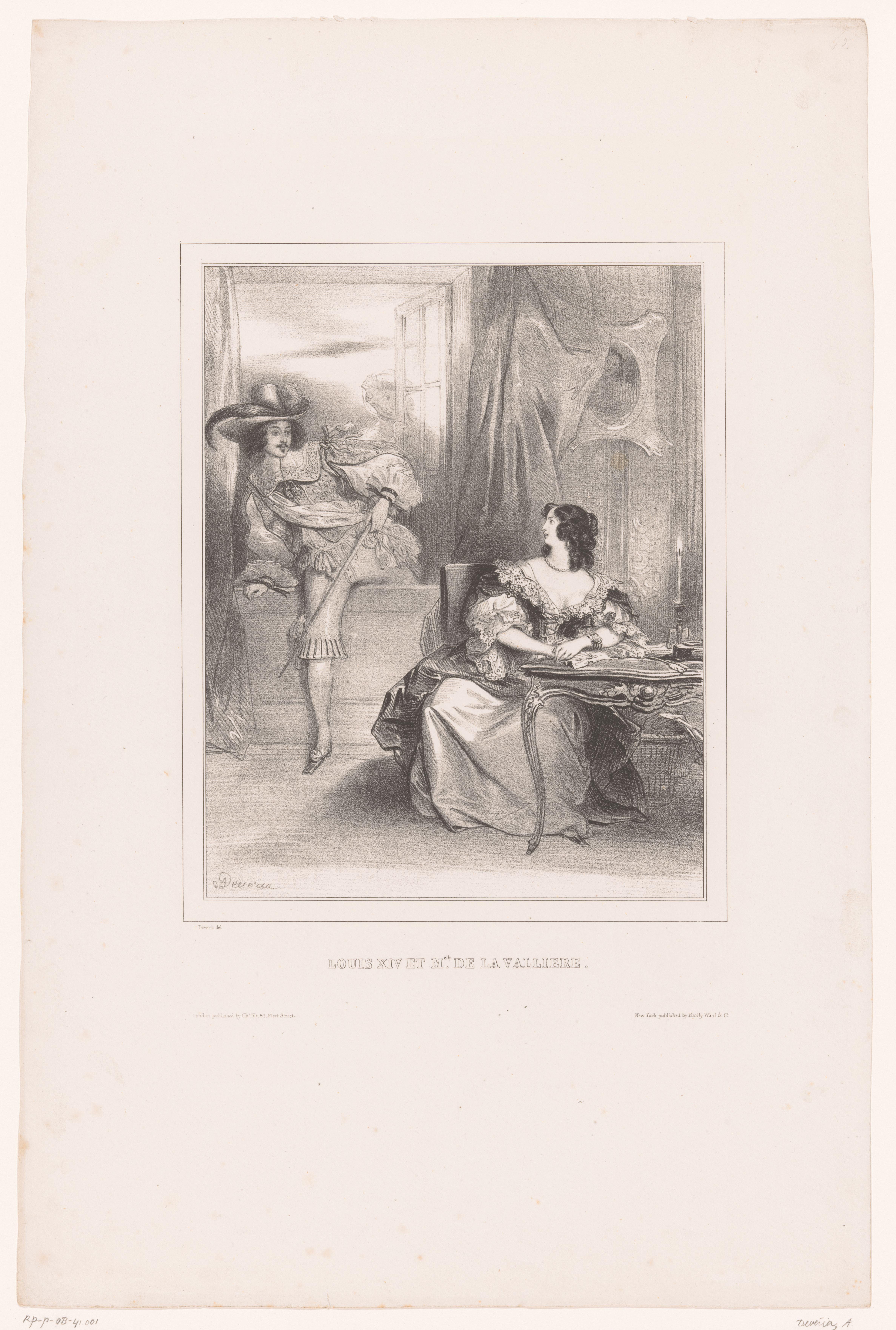 Lodewijk XIV van Frankrijk bezoekt Louise de La Vallière by Achille Devéria