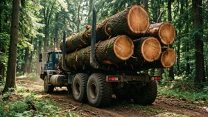 Logging Truck in Forest