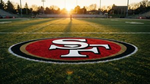 Logo on Field at Sunset