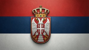 Logo on Striped Flag