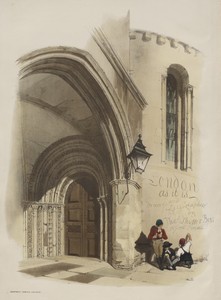 London As It Is:  Doorway, Temple Church