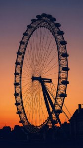 London Eye Sunset Silhouette