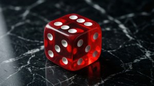 Lone Dice on Marble