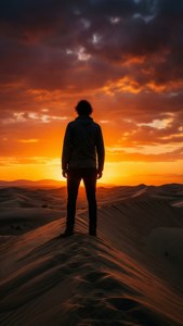Lone Figure Sunset