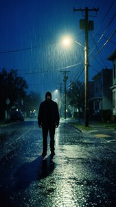 Lone Figure Under Light