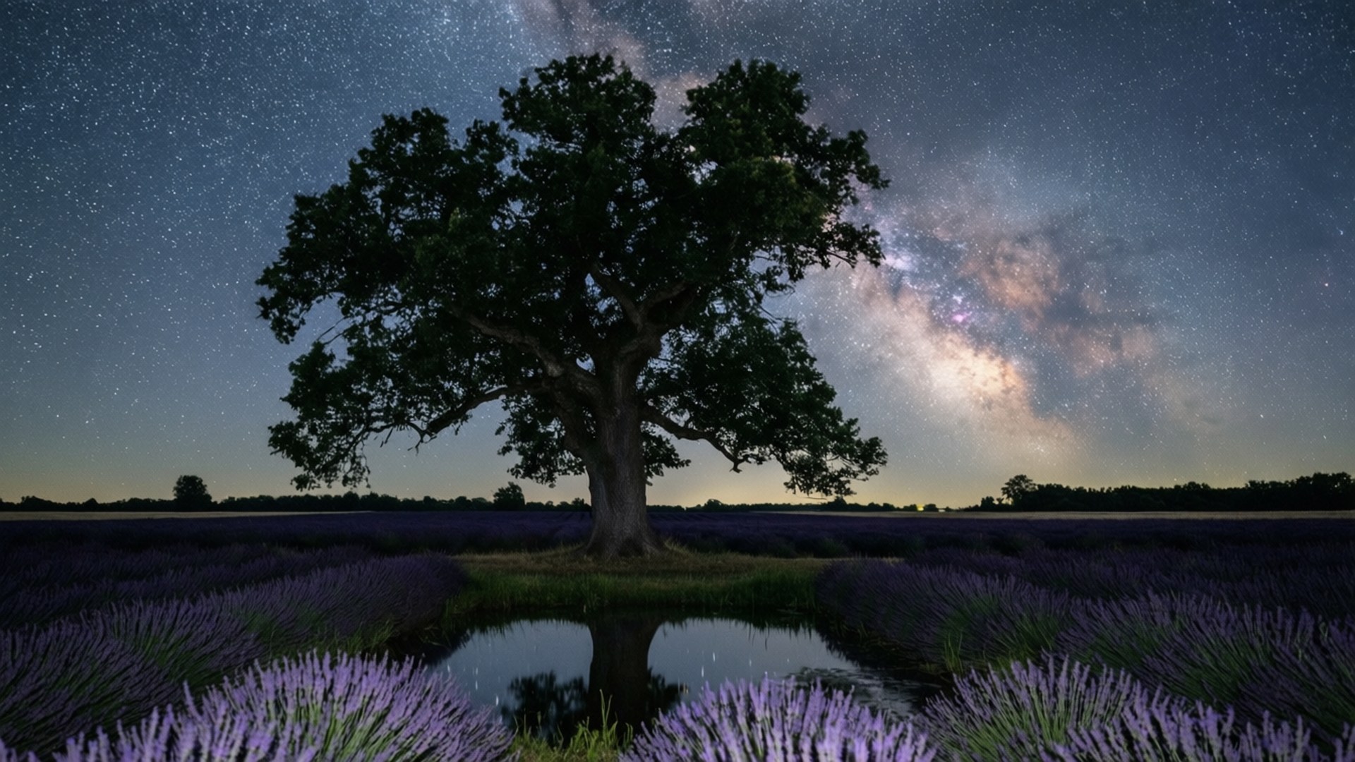 Lone Tree Milky Way by Wallpapers.art Studio