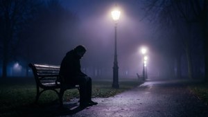 Lonely Bench at Night