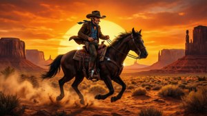 Lonesome Rider at Dusk