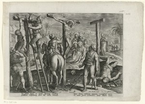 Longinus steekt Christus met zijn lans