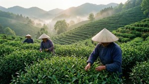 Longjing Tea Harvest