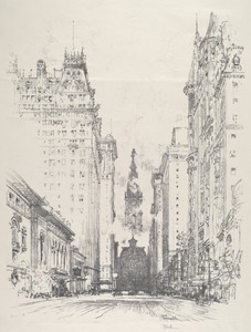 Looking up Broad Street from Spruce Street