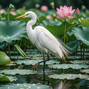 Lotus Pond Egret