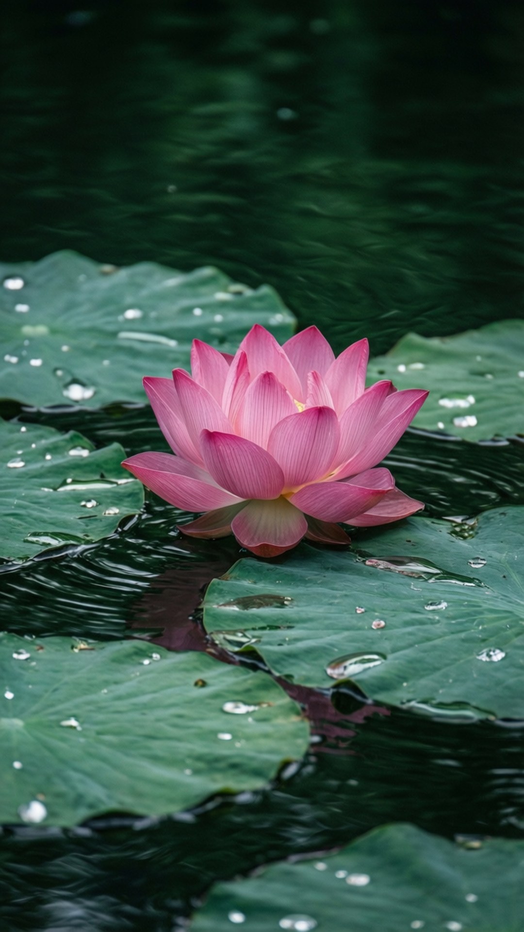 Lotus Pond Serenity by Wallpapers.art Studio