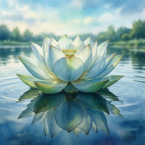 Lotus Pond Watercolor