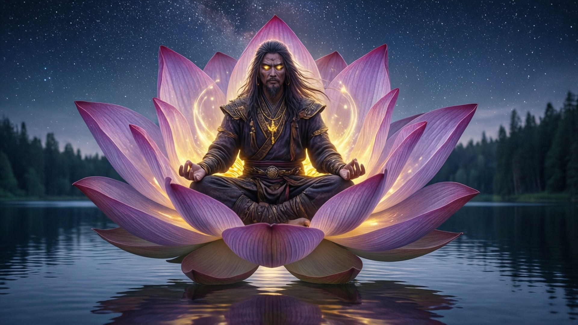 Lotus Star Reflection by Wallpapers.art Studio