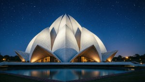 Lotus Temple Night Serenity