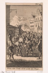 Louis II de Bourbon, prins van Conde, wordt na zijn vrijlating door de Parijzenaren verwelkomd, 1651