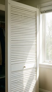 Louvered White Door