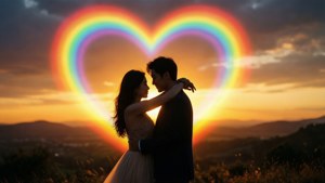 Love Sunset Pride Heart