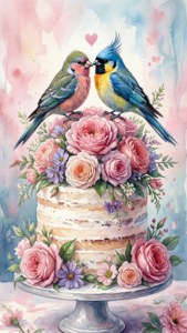Lovebird Wedding Cake