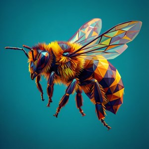 Low-Poly Bumblebee Art
