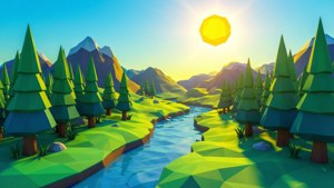 Low Poly Forest River