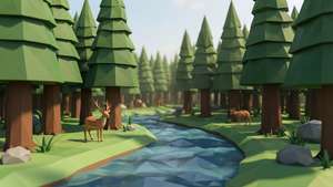 Low Poly Forest Serenity