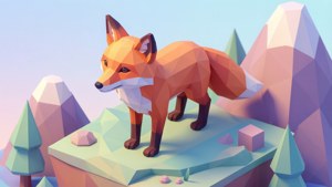 Low-Poly Fox Isometric