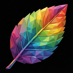 Low Poly Geometric Leaf